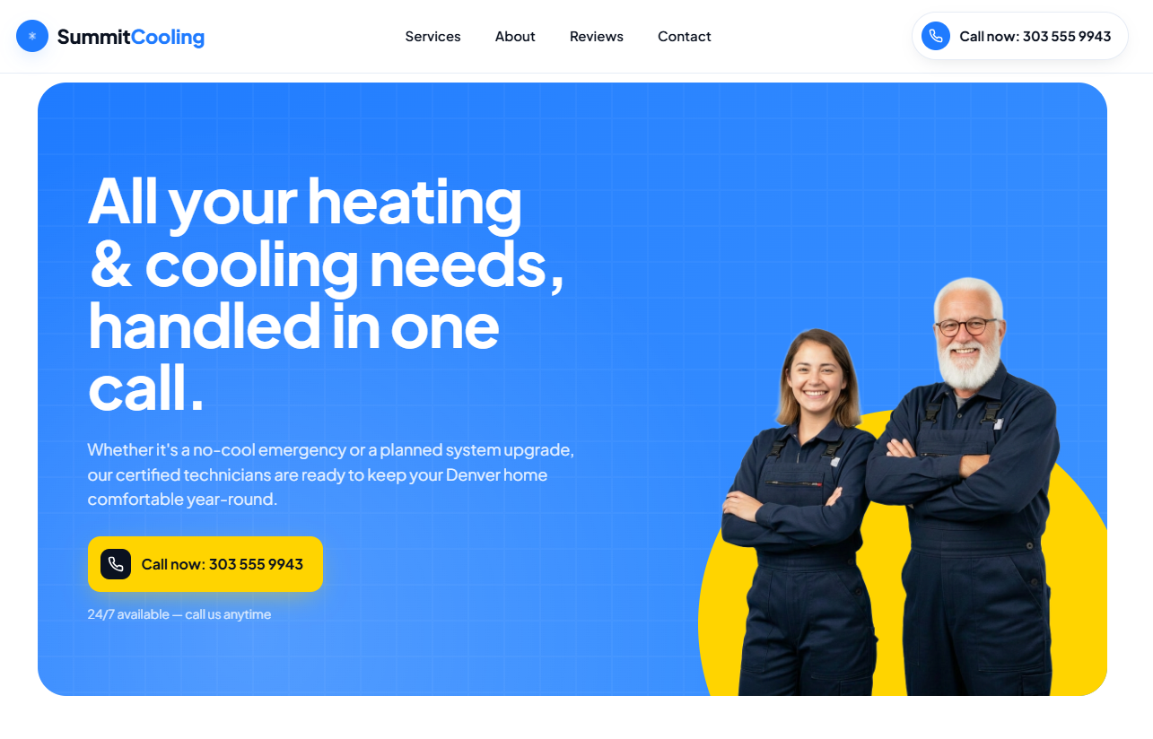 Summit Cooling website preview